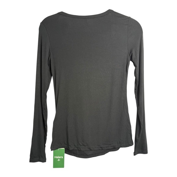 Halara Henley Button Front Long Sleeve Slim Casual Top in‎ Black Small NWT - Picture 8 of 11